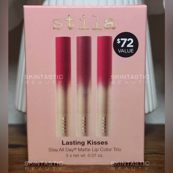 Stila Lasting Kisses Stay All Day Matte Lip Color Trio ($72 Value) Full Size NIB - Picture 1 of 4